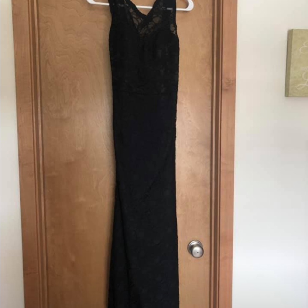 Black all lace bridesmaid dress